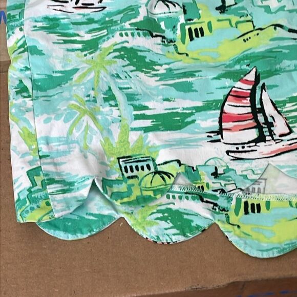 NWOT Crown & Ivy Scalloped Hem Shorts Sailboat Size 24W 24 plus - Picture 3 of 9